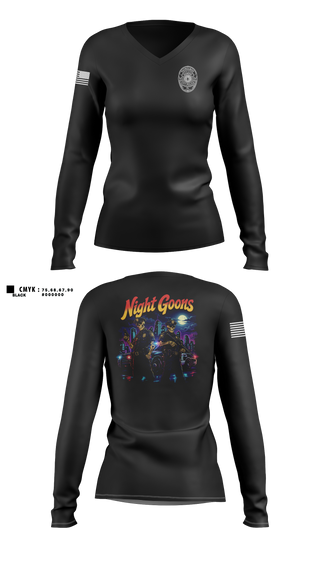 Womens Long Sleeve Vneck Shirt, Shamokin City Police, Police, Teamtime, Team time, sublimation, custom sports apparel, team uniforms, spirit wear, spiritwear, sports uniforms, custom shirts, team store, custom team store, fundraiser sports, apparel fundraiser