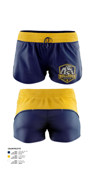 Womens Soccer Shorts, Bladenboro Bulldogs, Women's Soccer, Teamtime, Team time, sublimation, custom sports apparel, team uniforms, spirit wear, spiritwear, sports uniforms, custom shirts, team store, custom team store, fundraiser sports, apparel fundraiser