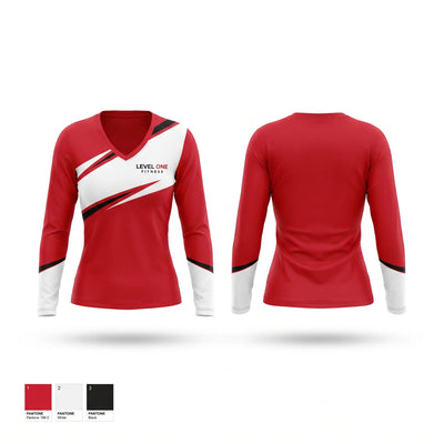 Levelonefitness Women's Long Sleeve V-neck Shirt - 1