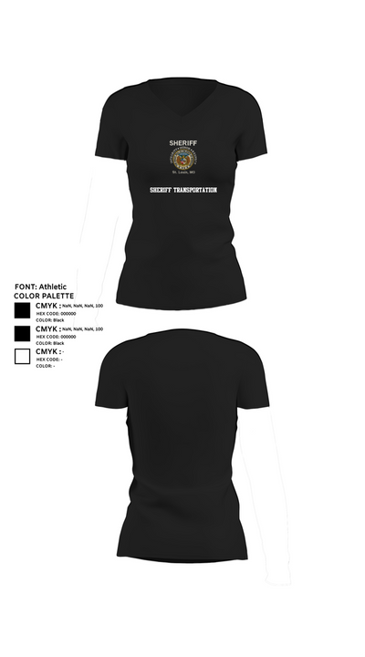 Sheriff Transportation 46102117 Women's Short Sleeve V-neck Shirt - 23