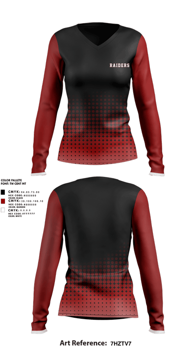 Raiders 55018232 Women's Long Sleeve V-neck Shirt - 1