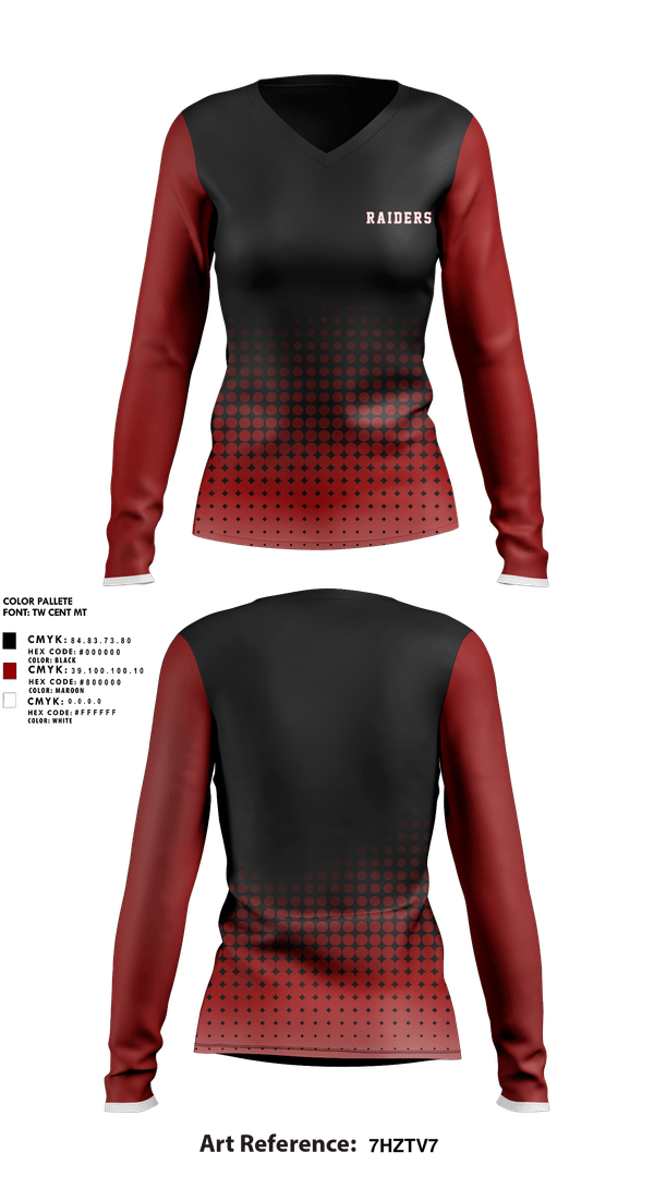 Womens Long Sleeve Vneck Shirt, Raiders, Cheer, Teamtime, Team time, sublimation, custom sports apparel, team uniforms, spirit wear, spiritwear, sports uniforms, custom shirts, team store, custom team store, fundraiser sports, apparel fundraiser