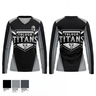 Womens Long Sleeve Vneck Shirt, Toluca Baseball, Baseball, Teamtime, Team time, sublimation, custom sports apparel, team uniforms, spirit wear, spiritwear, sports uniforms, custom shirts, team store, custom team store, fundraiser sports, apparel fundraiser