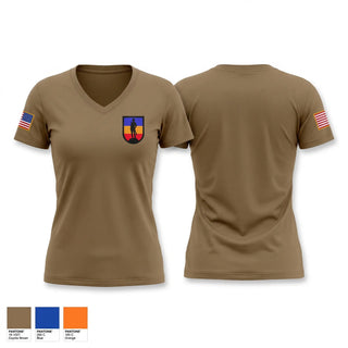 Womens Short Sleeve Vneck Shirt, 2/254 RTI, Army, Teamtime, Team time, sublimation, custom sports apparel, team uniforms, spirit wear, spiritwear, sports uniforms, custom shirts, team store, custom team store, fundraiser sports, apparel fundraiser