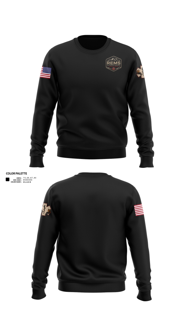 Crew Neck Sweatshirt, Rapid Emergency Management, EMS/EMT, Teamtime, Team time, sublimation, custom sports apparel, team uniforms, spirit wear, spiritwear, sports uniforms, custom shirts, team store, custom team store, fundraiser sports, apparel fundraiser