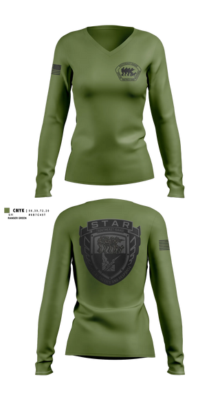 Womens Long Sleeve Vneck Shirt, STAR Team, Police, Teamtime, Team time, sublimation, custom sports apparel, team uniforms, spirit wear, spiritwear, sports uniforms, custom shirts, team store, custom team store, fundraiser sports, apparel fundraiser