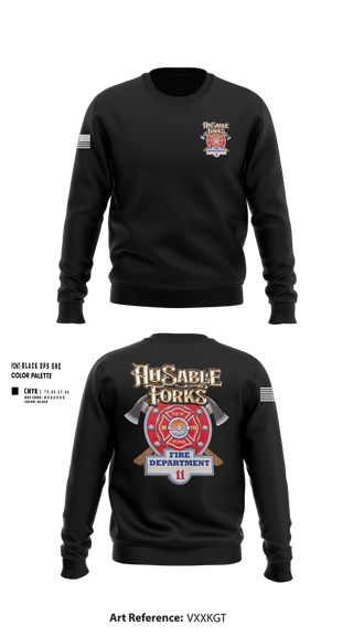 Crew Neck Sweatshirt, Au Sable Forks, Fire Department, Teamtime, Team time, sublimation, custom sports apparel, team uniforms, spirit wear, spiritwear, sports uniforms, custom shirts, team store, custom team store, fundraiser sports, apparel fundraiser