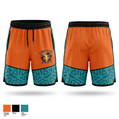 Sunset Sisters Athletic Shorts With Pockets - 1