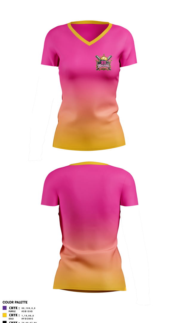 Womens Short Sleeve Vneck Shirt, Biloxi, Softball, Teamtime, Team time, sublimation, custom sports apparel, team uniforms, spirit wear, spiritwear, sports uniforms, custom shirts, team store, custom team store, fundraiser sports, apparel fundraiser