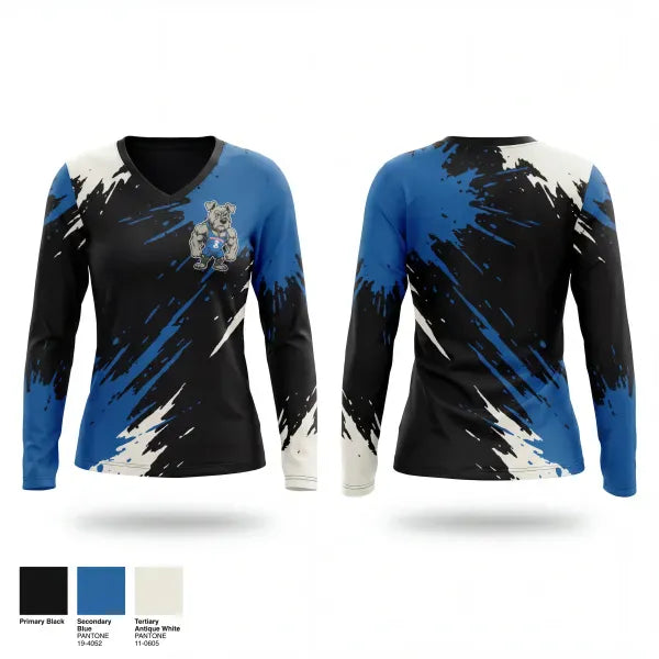 Womens Long Sleeve Vneck Shirt, The Dog Pound, Wrestling, Teamtime, Team time, sublimation, custom sports apparel, team uniforms, spirit wear, spiritwear, sports uniforms, custom shirts, team store, custom team store, fundraiser sports, apparel fundraiser
