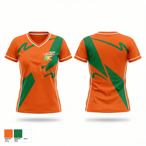 Womens Short Sleeve Vneck Shirt, Servpro Team Levin, , Teamtime, Team time, sublimation, custom sports apparel, team uniforms, spirit wear, spiritwear, sports uniforms, custom shirts, team store, custom team store, fundraiser sports, apparel fundraiser