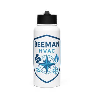 Beeman HVAC Stainless Steel Water Bottle with a Straw Lid