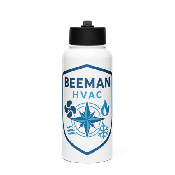 Beeman HVAC Stainless Steel Water Bottle with a Straw Lid