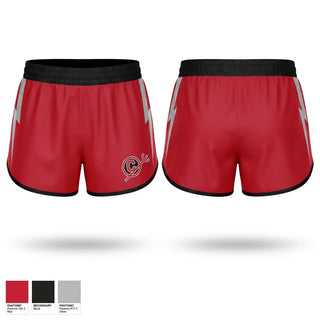 Womens Shorts, Clinton Red Devils, Track & Field, Teamtime, Team time, sublimation, custom sports apparel, team uniforms, spirit wear, spiritwear, sports uniforms, custom shirts, team store, custom team store, fundraiser sports, apparel fundraiser