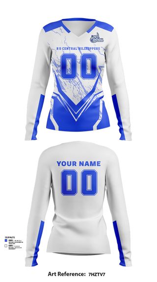 Womens Long Sleeve Vneck Shirt, R-S Central Hilltoppers Volleyball, Women's Volleyball, Teamtime, Team time, sublimation, custom sports apparel, team uniforms, spirit wear, spiritwear, sports uniforms, custom shirts, team store, custom team store, fundraiser sports, apparel fundraiser