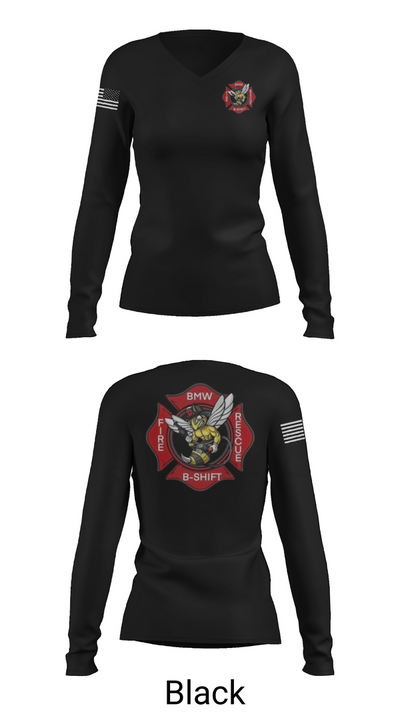 B-Shift 61265399 Women's Long Sleeve V-neck Shirt - 37