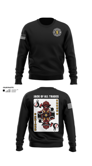 Crew Neck Sweatshirt, Station 9, Fire Department, Teamtime, Team time, sublimation, custom sports apparel, team uniforms, spirit wear, spiritwear, sports uniforms, custom shirts, team store, custom team store, fundraiser sports, apparel fundraiser
