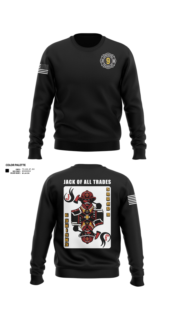 Crew Neck Sweatshirt, Station 9, Fire Department, Teamtime, Team time, sublimation, custom sports apparel, team uniforms, spirit wear, spiritwear, sports uniforms, custom shirts, team store, custom team store, fundraiser sports, apparel fundraiser