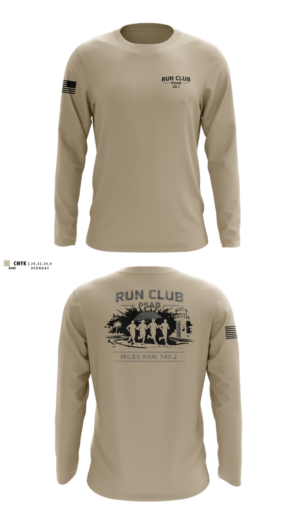 Long Sleeve Performance Shirt, RUN CLUB (PSAB), Air Force, Teamtime, Team time, sublimation, custom sports apparel, team uniforms, spirit wear, spiritwear, sports uniforms, custom shirts, team store, custom team store, fundraiser sports, apparel fundraiser