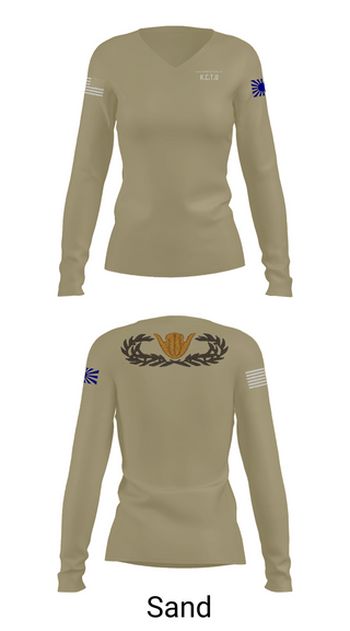Womens Long Sleeve Vneck Shirt, KISARAZU COMBAT TRAINING UNIT, Army, Teamtime, Team time, sublimation, custom sports apparel, team uniforms, spirit wear, spiritwear, sports uniforms, custom shirts, team store, custom team store, fundraiser sports, apparel fundraiser