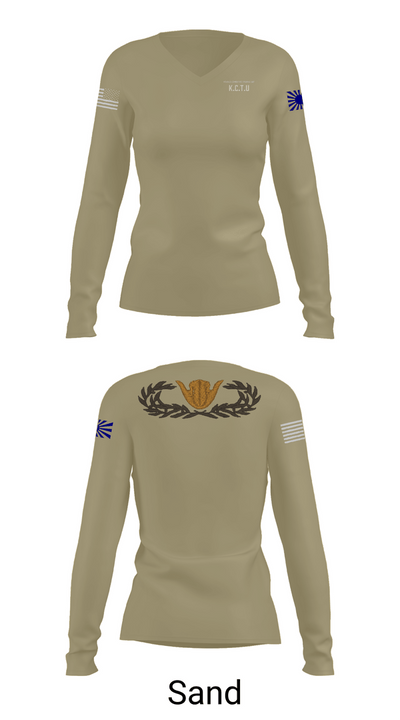 KISARAZU COMBAT TRAINING UNIT Women's Long Sleeve V-neck Shirt - 97
