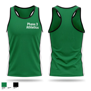 Mens Track Singlet, Phase 3 Athletics, Track & Field, Teamtime, Team time, sublimation, custom sports apparel, team uniforms, spirit wear, spiritwear, sports uniforms, custom shirts, team store, custom team store, fundraiser sports, apparel fundraiser