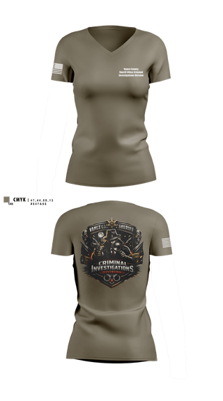 Womens Short Sleeve Vneck Shirt, Vance County Sheriff Office Criminal Investigations Division, Police, Teamtime, Team time, sublimation, custom sports apparel, team uniforms, spirit wear, spiritwear, sports uniforms, custom shirts, team store, custom team store, fundraiser sports, apparel fundraiser