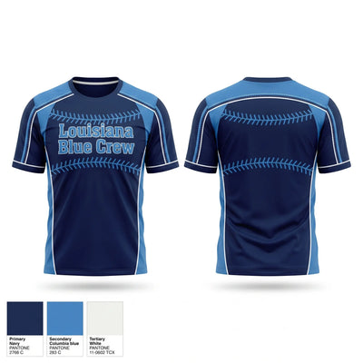 Louisiana Blue Crew Short Sleeve Performance Shirt - 1