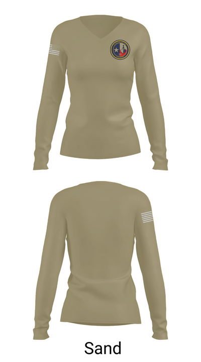 Texas Division 29729645 Women's Long Sleeve V-neck Shirt - 92