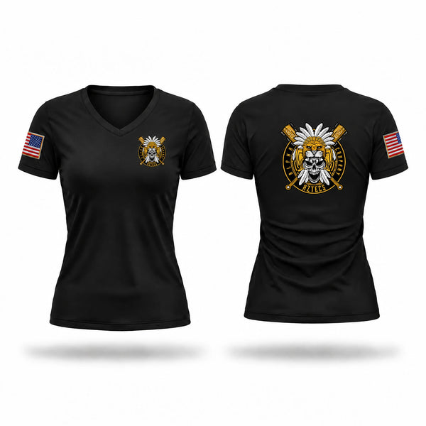 A Co, 312th MI BN Women's Short Sleeve V-neck Shirt - 1