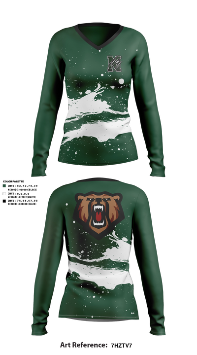 Norwalk Bears Women's Long Sleeve V-neck Shirt - 11