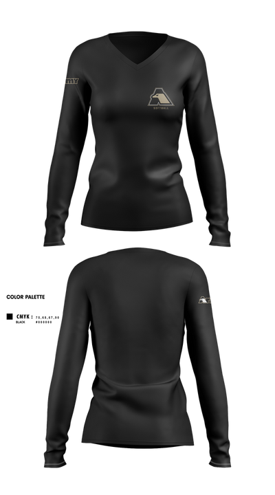 All-Army Softball 18643751 Women's Long Sleeve V-neck Shirt - 2