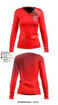 Manchester High School Redhawks 20255426 Women's Long Sleeve V-neck Shirt - 1
