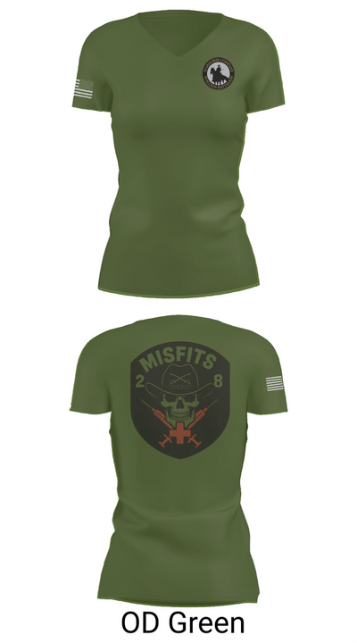 2-8 Cav, HHC, Medic Platoon 50281984 Women's Short Sleeve V-neck Shirt - 48