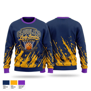 Crew Neck Sweatshirt, Cloudland, Women's Basketball, Teamtime, Team time, sublimation, custom sports apparel, team uniforms, spirit wear, spiritwear, sports uniforms, custom shirts, team store, custom team store, fundraiser sports, apparel fundraiser