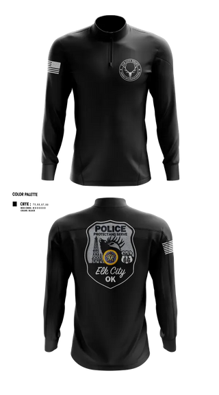 Quarter Zip Jacket, Elk City Police Department, Police, Teamtime, Team time, sublimation, custom sports apparel, team uniforms, spirit wear, spiritwear, sports uniforms, custom shirts, team store, custom team store, fundraiser sports, apparel fundraiser