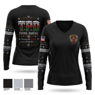 Womens Long Sleeve Vneck Shirt, Patrol Bureau, Police, Teamtime, Team time, sublimation, custom sports apparel, team uniforms, spirit wear, spiritwear, sports uniforms, custom shirts, team store, custom team store, fundraiser sports, apparel fundraiser