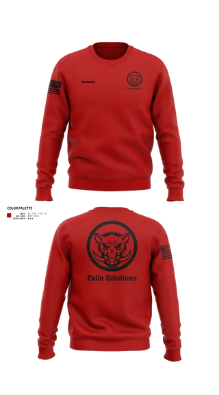 Crew Neck Sweatshirt, Exile Solutions, Police, Teamtime, Team time, sublimation, custom sports apparel, team uniforms, spirit wear, spiritwear, sports uniforms, custom shirts, team store, custom team store, fundraiser sports, apparel fundraiser