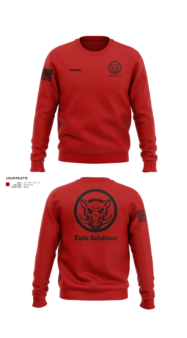 Crew Neck Sweatshirt, Exile Solutions, Police, Teamtime, Team time, sublimation, custom sports apparel, team uniforms, spirit wear, spiritwear, sports uniforms, custom shirts, team store, custom team store, fundraiser sports, apparel fundraiser