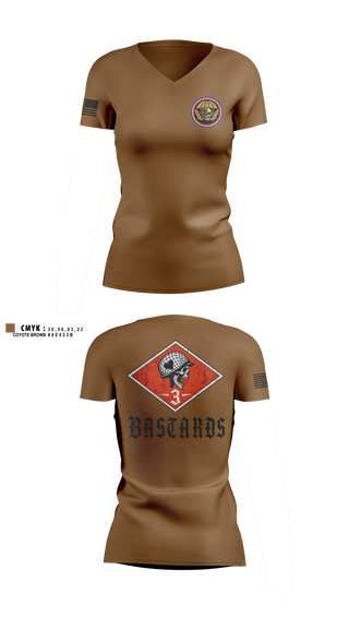 Womens Short Sleeve Vneck Shirt, Bastards, Army, Teamtime, Team time, sublimation, custom sports apparel, team uniforms, spirit wear, spiritwear, sports uniforms, custom shirts, team store, custom team store, fundraiser sports, apparel fundraiser