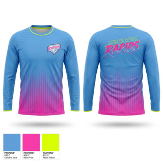 Long Sleeve Performance Shirt, Mystic River Rapids, Baseball, Teamtime, Team time, sublimation, custom sports apparel, team uniforms, spirit wear, spiritwear, sports uniforms, custom shirts, team store, custom team store, fundraiser sports, apparel fundraiser