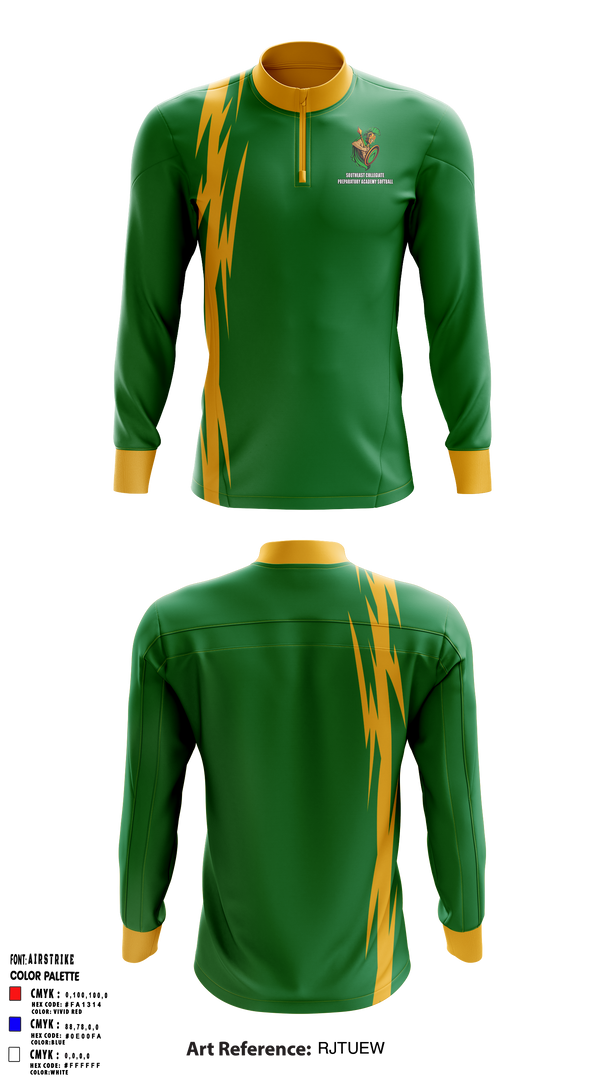 Quarter Zip Jacket, Southeast Collegiate Preparatory Academy Softball, Softball, Teamtime, Team time, sublimation, custom sports apparel, team uniforms, spirit wear, spiritwear, sports uniforms, custom shirts, team store, custom team store, fundraiser sports, apparel fundraiser