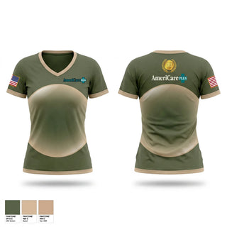 Womens Short Sleeve Vneck Shirt, Americare Plus, EMS/EMT, Teamtime, Team time, sublimation, custom sports apparel, team uniforms, spirit wear, spiritwear, sports uniforms, custom shirts, team store, custom team store, fundraiser sports, apparel fundraiser