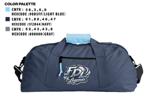 Duffle Bag, Fort Dodge Legends, Baseball, Teamtime, Team time, sublimation, custom sports apparel, team uniforms, spirit wear, spiritwear, sports uniforms, custom shirts, team store, custom team store, fundraiser sports, apparel fundraiser
