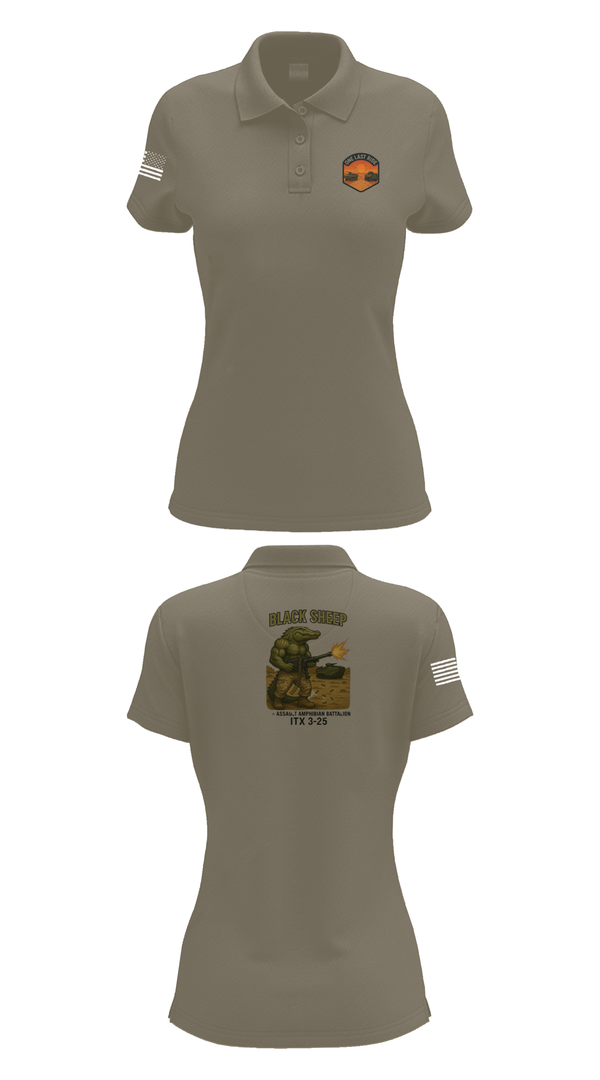 Womens Short Sleeve Performance Polo, 4th Assault Amphibian Battalion, Company B, , Teamtime, Team time, sublimation, custom sports apparel, team uniforms, spirit wear, spiritwear, sports uniforms, custom shirts, team store, custom team store, fundraiser sports, apparel fundraiser