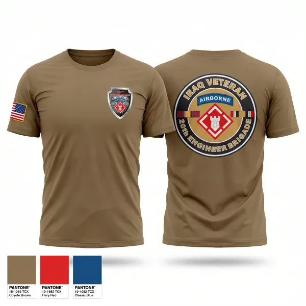 Old School Cotton Feel Shirt, 20th Airborne Engineer, Army, Teamtime, Team time, sublimation, custom sports apparel, team uniforms, spirit wear, spiritwear, sports uniforms, custom shirts, team store, custom team store, fundraiser sports, apparel fundraiser