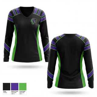 Womens Long Sleeve Vneck Shirt, WV Venom, , Teamtime, Team time, sublimation, custom sports apparel, team uniforms, spirit wear, spiritwear, sports uniforms, custom shirts, team store, custom team store, fundraiser sports, apparel fundraiser