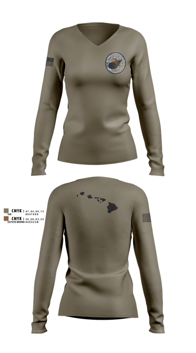 SDVT1 16421218 Women's Long Sleeve V-neck Shirt - 1