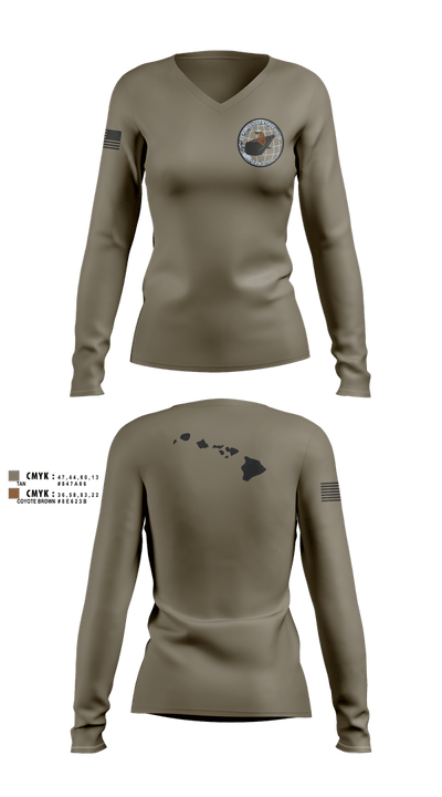 SDVT1 16421218 Women's Long Sleeve V-neck Shirt - 1