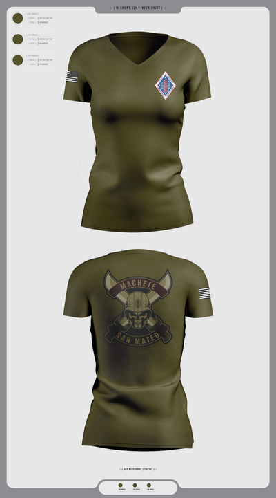 1st Combat Engineer Battalion 65310985 Women's Short Sleeve V-neck Shirt - 1
